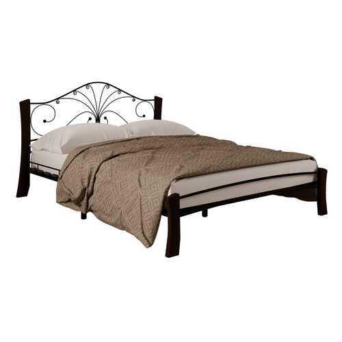 Двуспальная кровать Форвард-мебель Сандра Лайт, черный, шоколад, 140х200 см в Дятьково