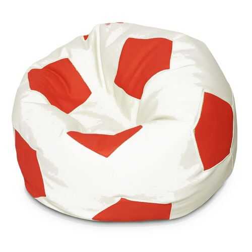 Кресло-мяч Папа Пуф Мяч, размер XL, экокожа, красно-белый в Дятьково